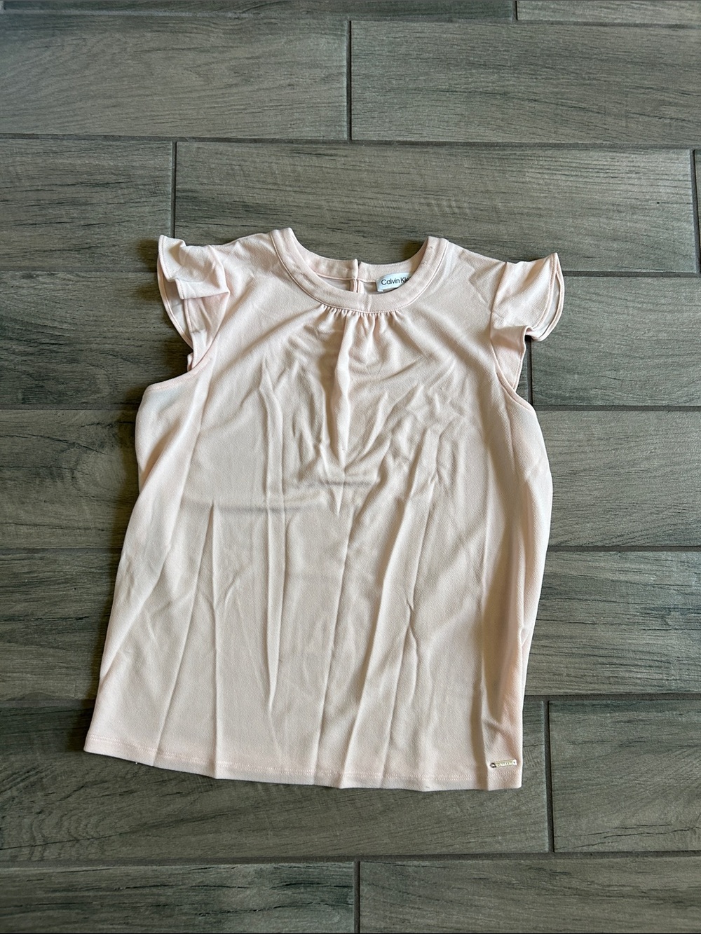 Calvin Klein Pale Pink Girls' Flutter Sleeve Tank Top